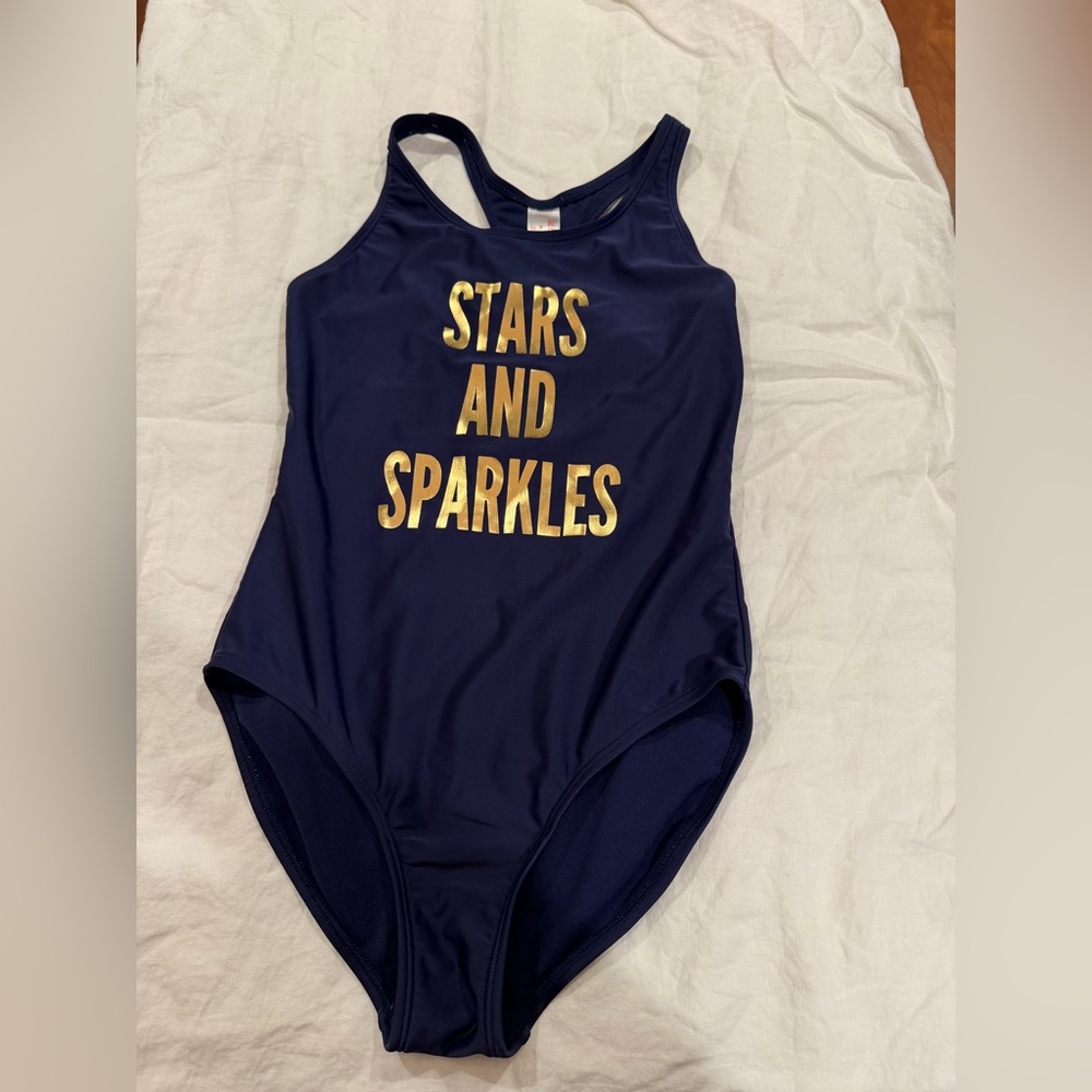 Cat & Jack Navy Swimsuit with Gold Accents size 14/16